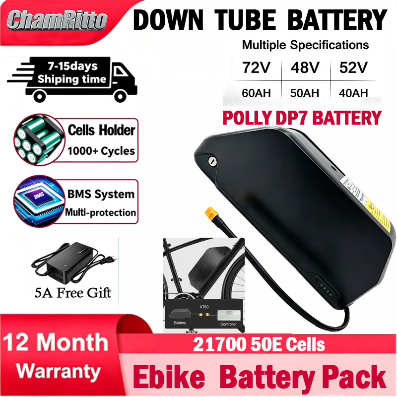 72V 50Ah 21700 Lithium Battery - Bateria para E-bike Cham-Rider 36V 48V