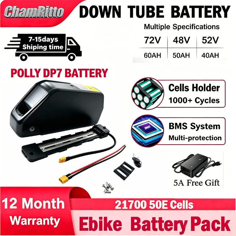 72V 50Ah 21700 Lithium Battery - Bateria para E-bike Cham-Rider 36V 48V