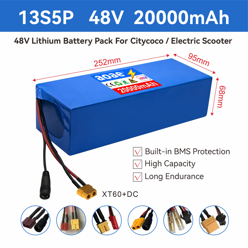 60V 50Ah Electric Scooter Battery - Bateria para Scooter Elétrico 48V 13S5P