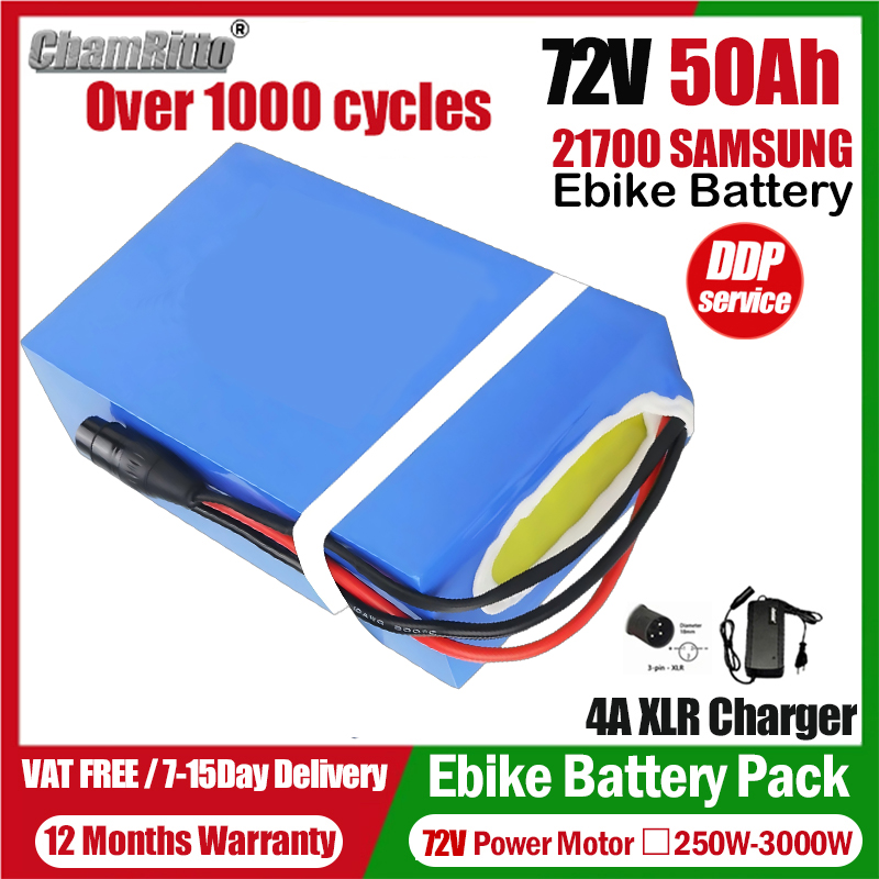 Bicicleta Elétrica 72V Cham-Ri - 72V 50Ah 21700 Lithium Battery avaliação e preço