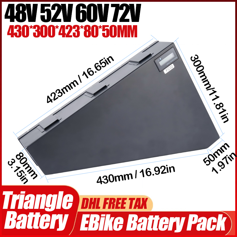 Bicicleta elétrica 36v 48v 52v - 72V 50Ah 21700 Lithium Battery avaliação e preço